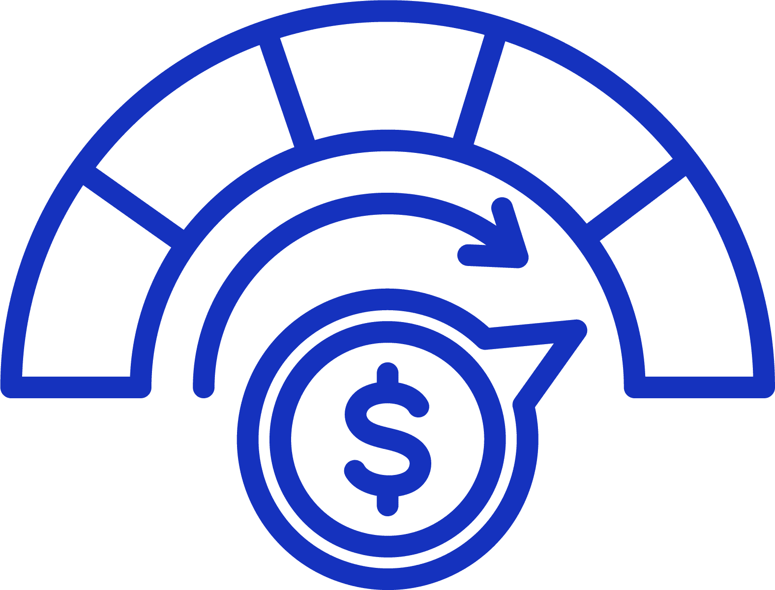 scale showing improving credit score