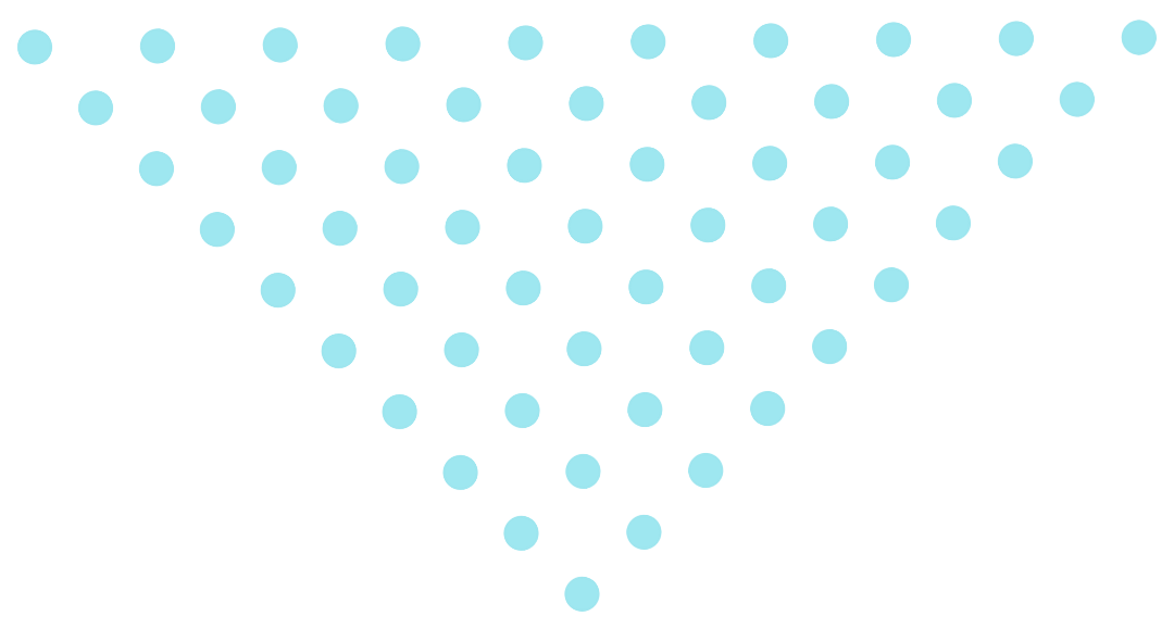dots in the formation of a downward arrow