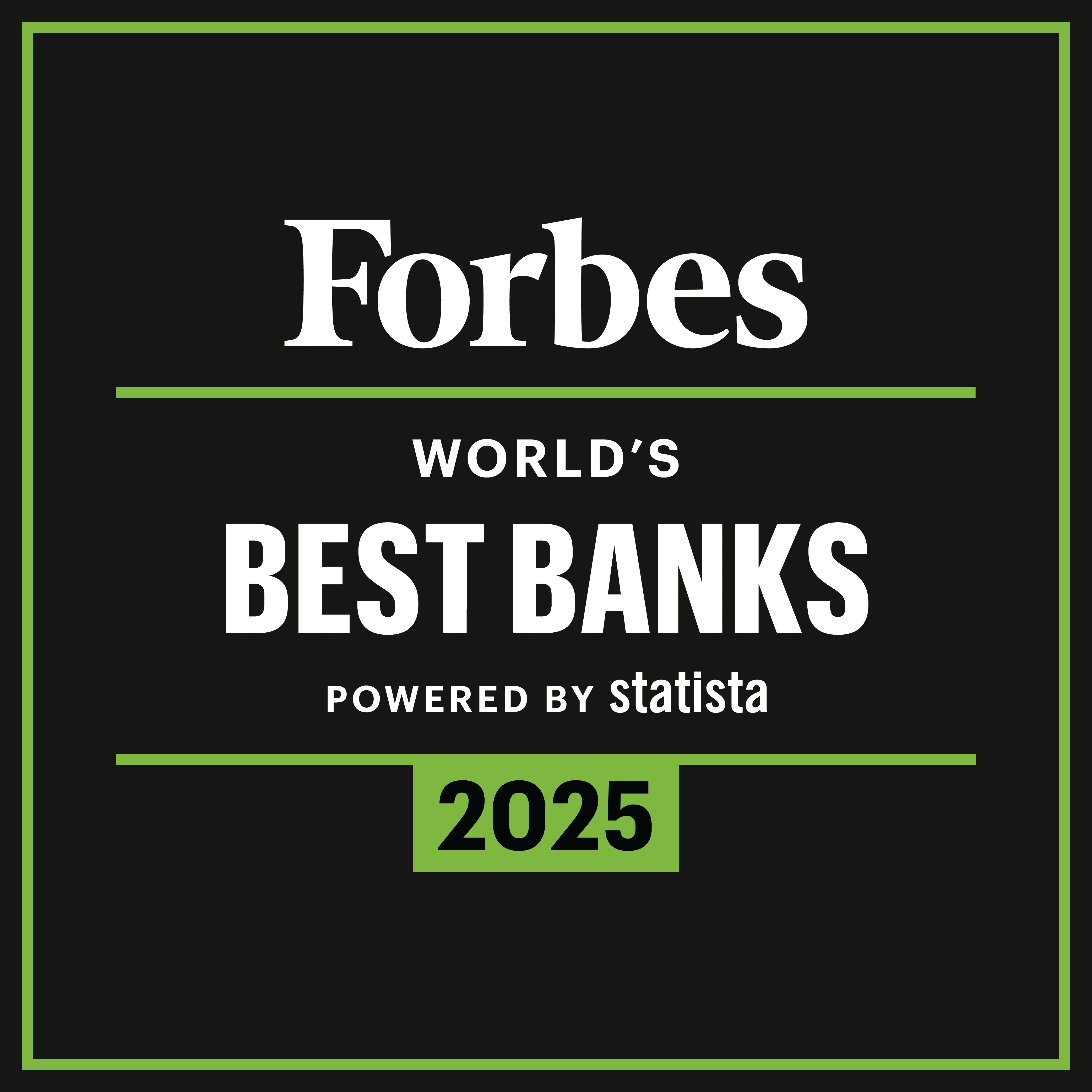 Forbes World's Best Banks 2025 Powered by Statista